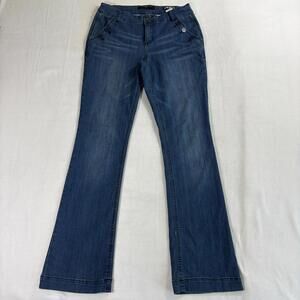 One5One Women's 8/29 Bootcut Blue Jeans Mid Rise Stretch Denim Classic Flare Leg